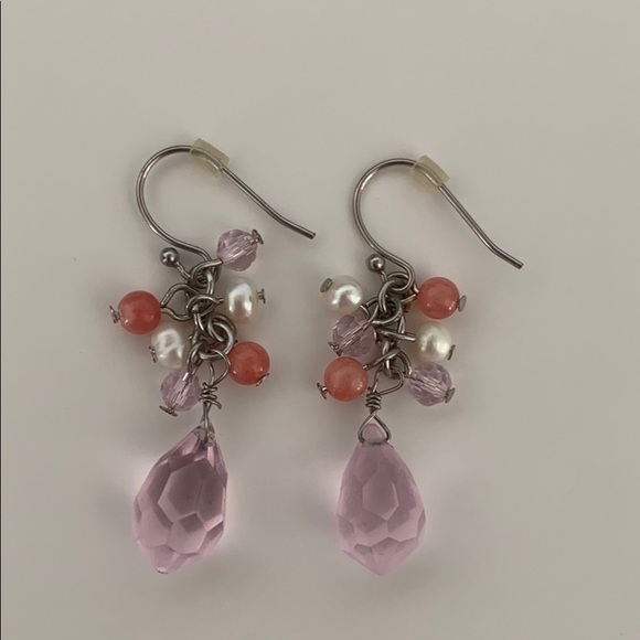 NWOT Pink Dangling Drop Earrings - Picture 1 of 4